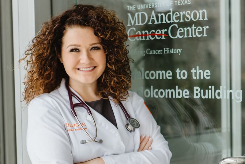 Milligan PA student Mattie Rogers at MD Anderson Cancer Center.